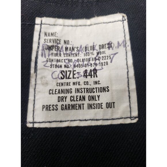 Vintage 40s/50s Black/White US Navy Sailor Uniform Set Wool Jacket Pants - Picture 11 of 16